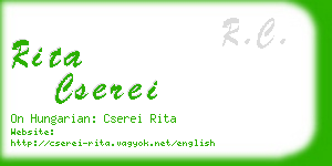 rita cserei business card